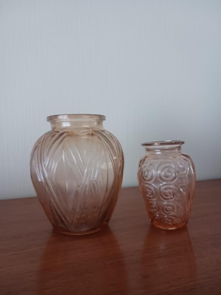 Vases en verre Art Déco Rosaline, Enlèvement ou Envoi, Verre