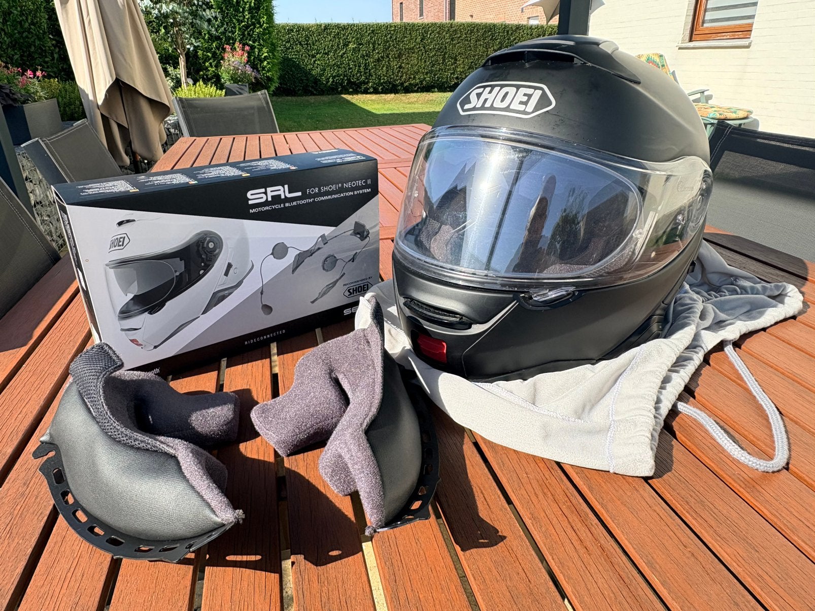 Shoei Neotec 2 + Intercom Sena srl2 koptelefoon, Motoren, Ophalen, Dames, XL, Overige typen