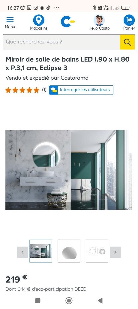 nieuwe badkamerspiegel., Huis en Inrichting, Badkamer | Badkamermeubels, Ophalen, Overige typen, Nieuw, 50 tot 100 cm