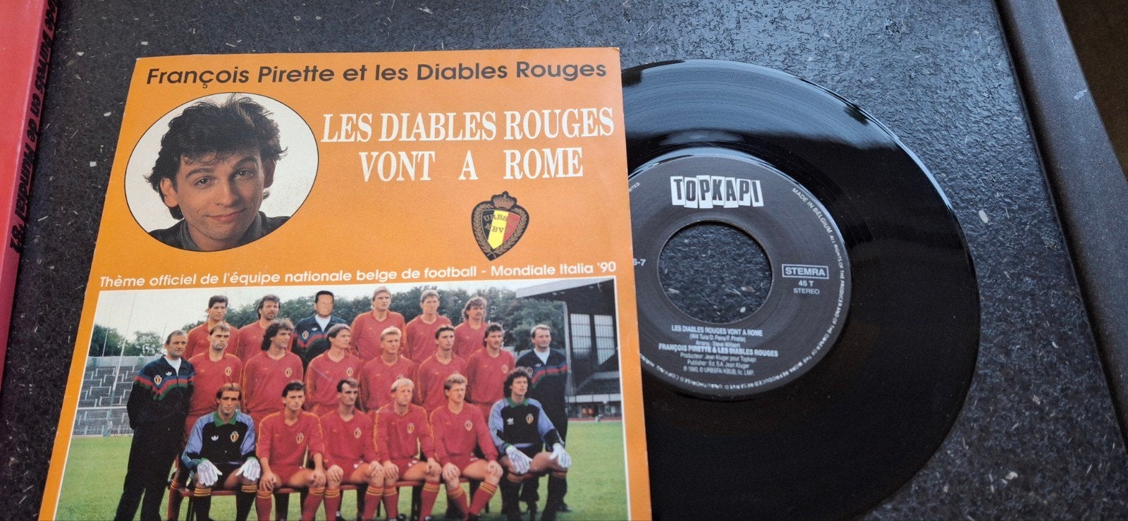 Vinyl single Rode Duivels WK Italië 1990 FIFA, 1990 - 1999, Overige genres, Single, Ophalen of Verzenden