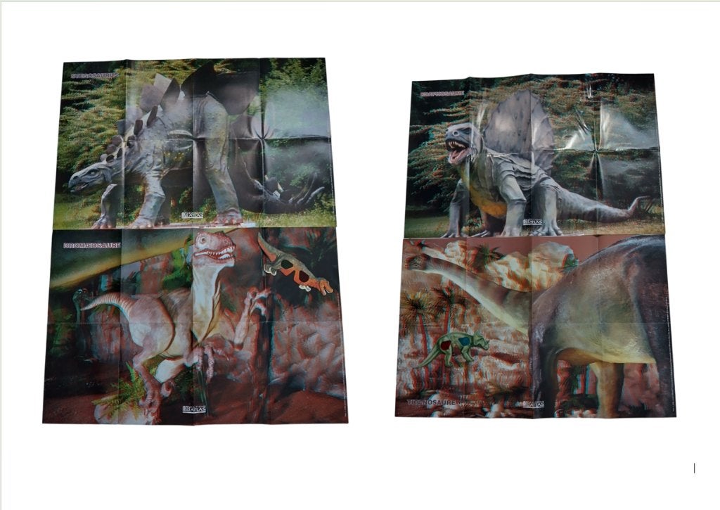 4 grands posters dinosaures Atlas vintage 90 (prix lot de 2), Collections, Enlèvement, Comme neuf, Animal et Nature