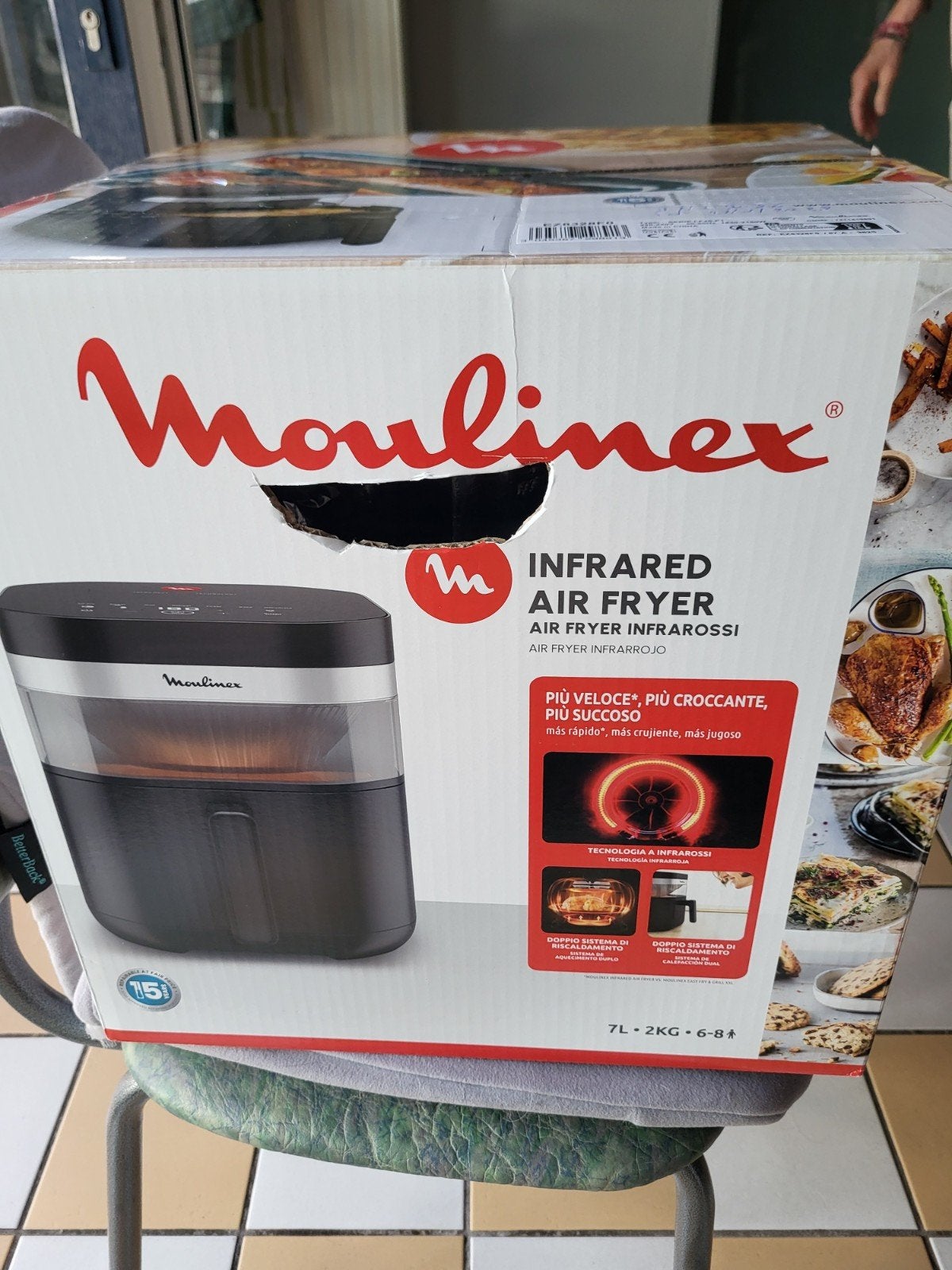 Moulinex Easy Fry Infrared - Nieuw in doos, 4 litres ou plus, Enlèvement, Neuf, Pan intérieur amovible