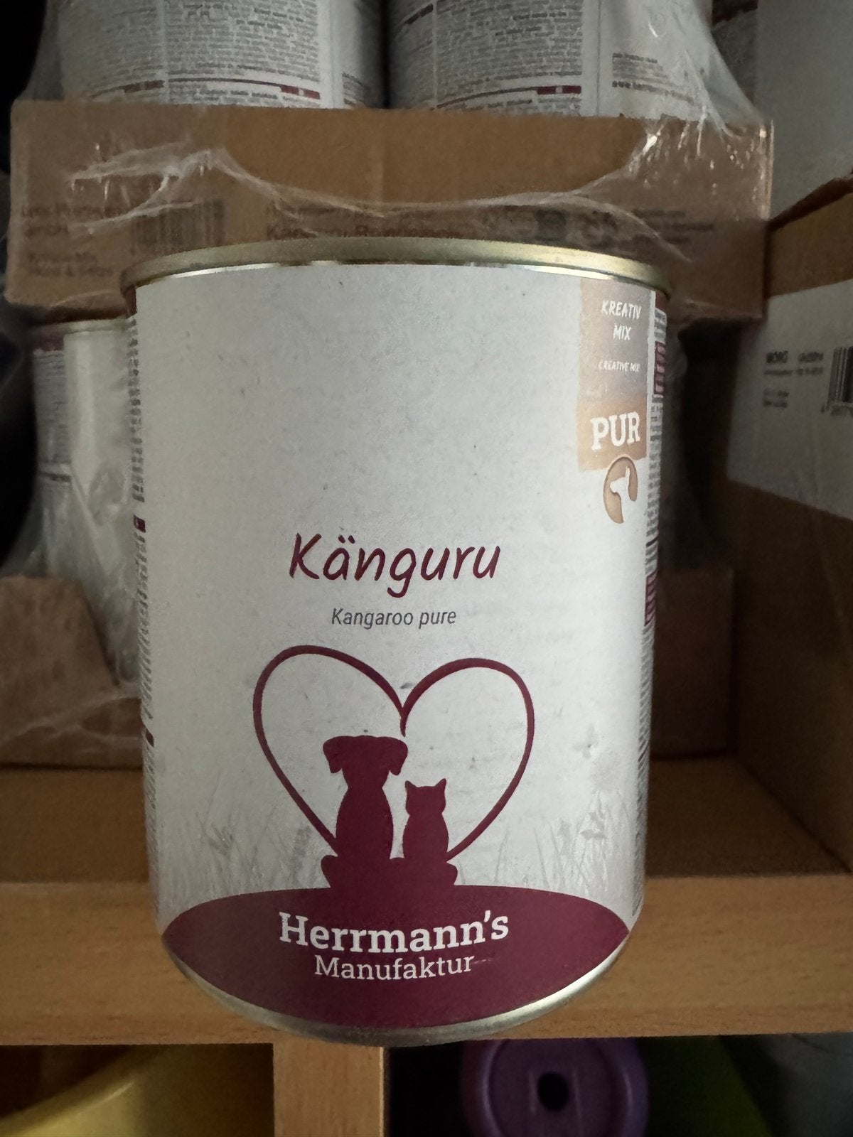 60 x Kangoeroe puur herrmann’s blikvoer 800 gram, Enlèvement, Neuf