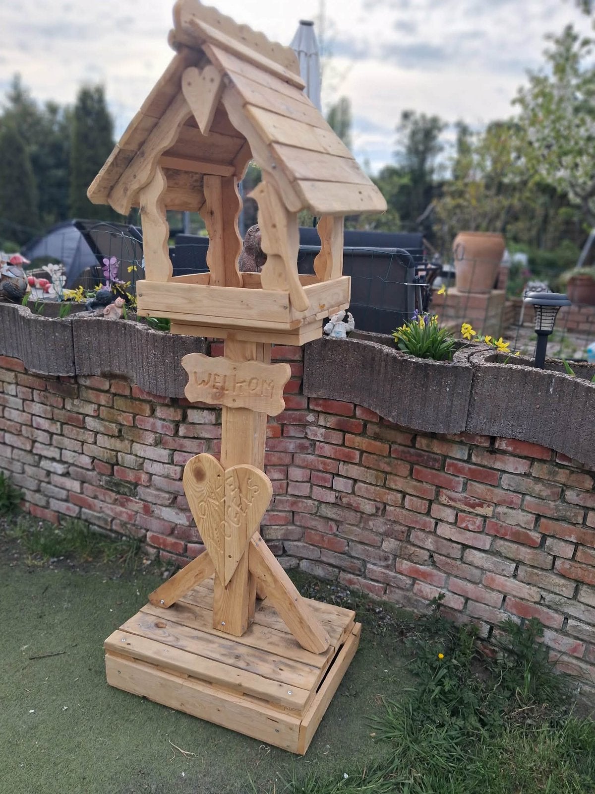 Nieuwe zelfgemaakte vogelhuisjes en putten, Jardin & Terrasse, Maisons & Bains d'oiseaux, Enlèvement, Neuf