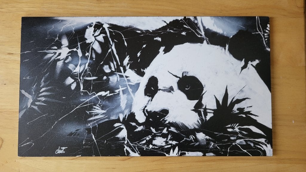 Cadre panda assis (Poils de Martre Décoration), Enlèvement, 36 cm, 20 cm