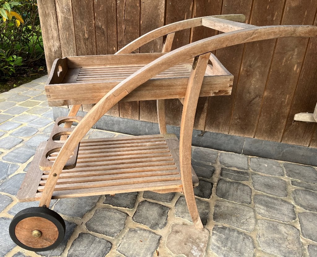 Serveerwagen in teak, Tuin en Terras, Ophalen, Gebruikt