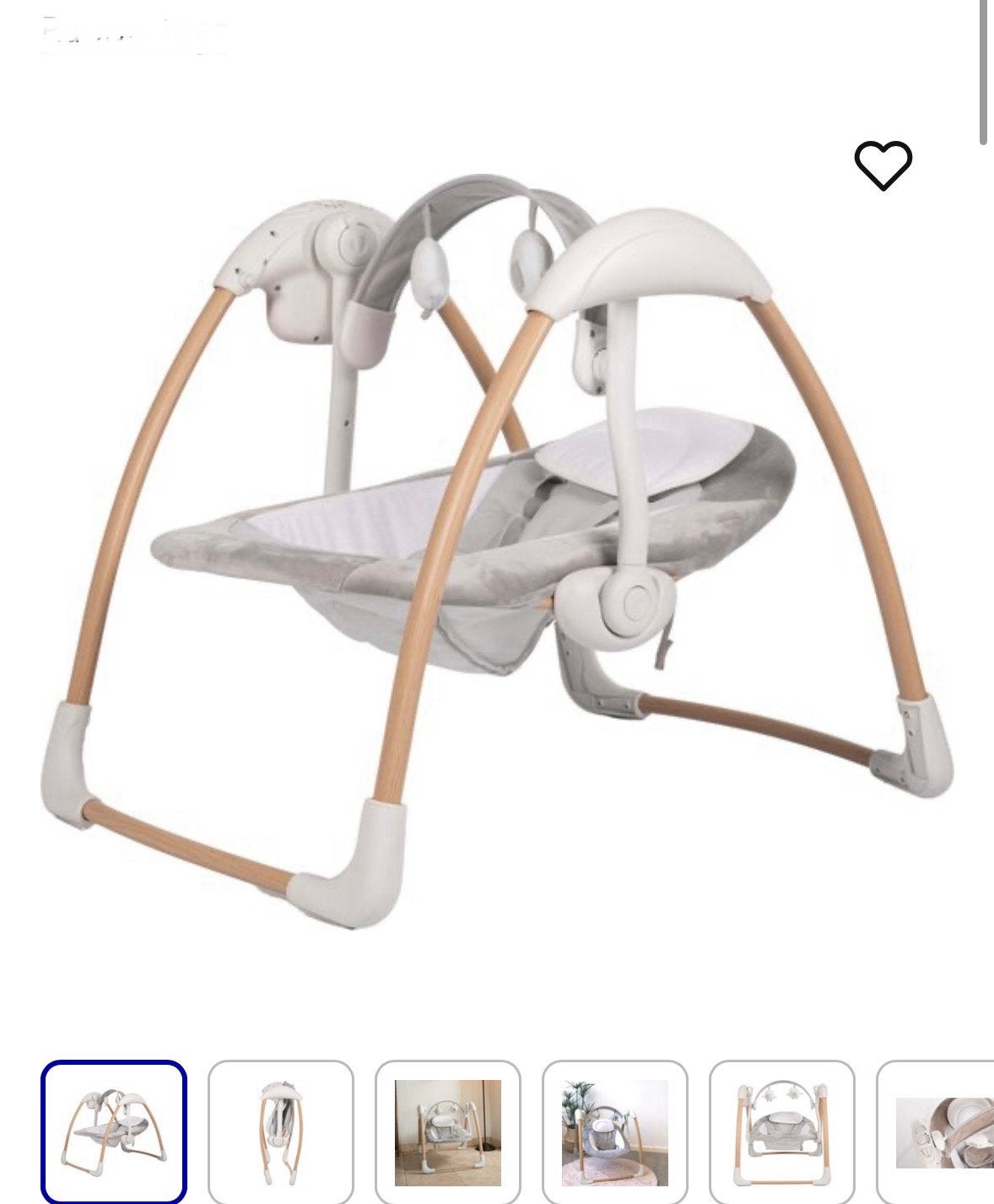 Wipstoel Bojungle Wit, Grijs, houtskleur - Zo goed als nieuw, Kinderen en Baby's, Ophalen of Verzenden, Zo goed als nieuw, Wipstoel