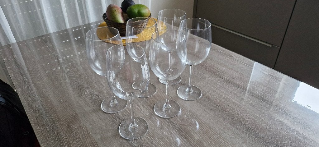 6 Grote wijnglazen, Ophalen, Zo goed als nieuw, Overige typen
