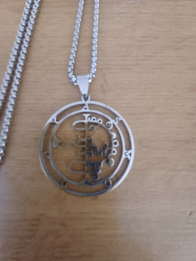 Gothic - Collier avec sceau Asmoday/Asmodeus, Bijoux, Sacs & Beauté, Colliers, Neuf, Enlèvement ou Envoi, Avec pendentif, Autres matériaux