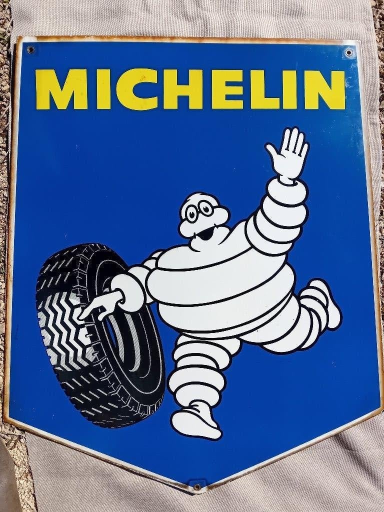 Groot emaille reclamebord MICHELIN 1969, Verzamelen, Ophalen of Verzenden, Zo goed als nieuw, Reclamebord