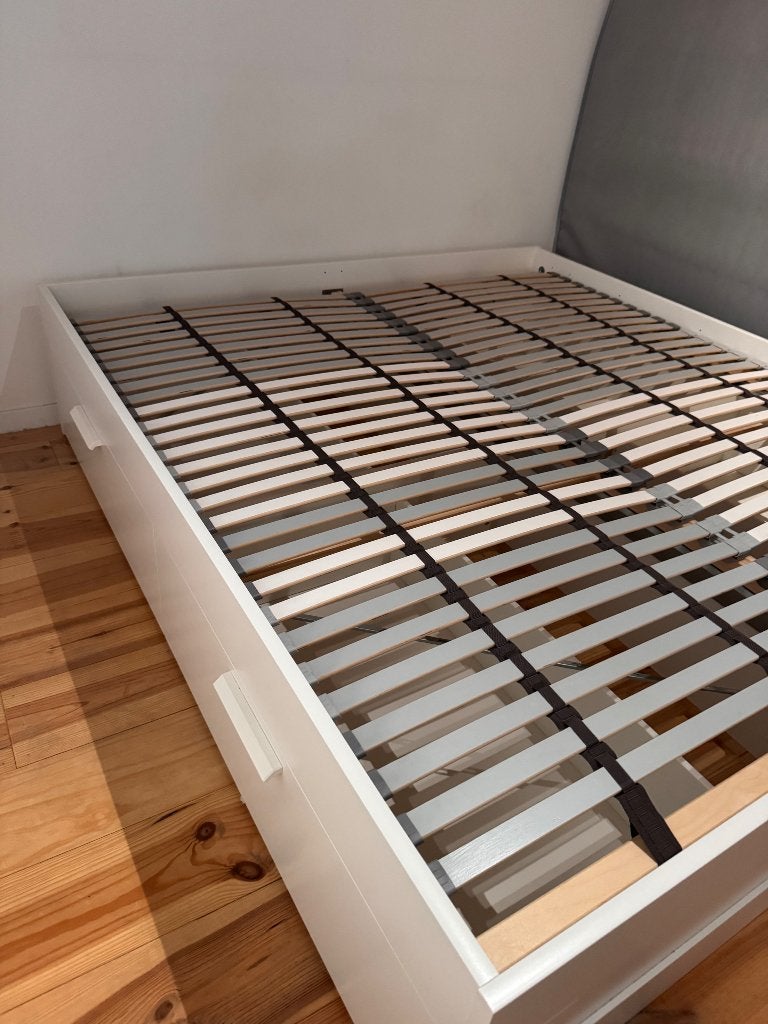 Ikea dubbel bed Brimnes, Enlèvement, Utilisé, 180 cm, 200 cm