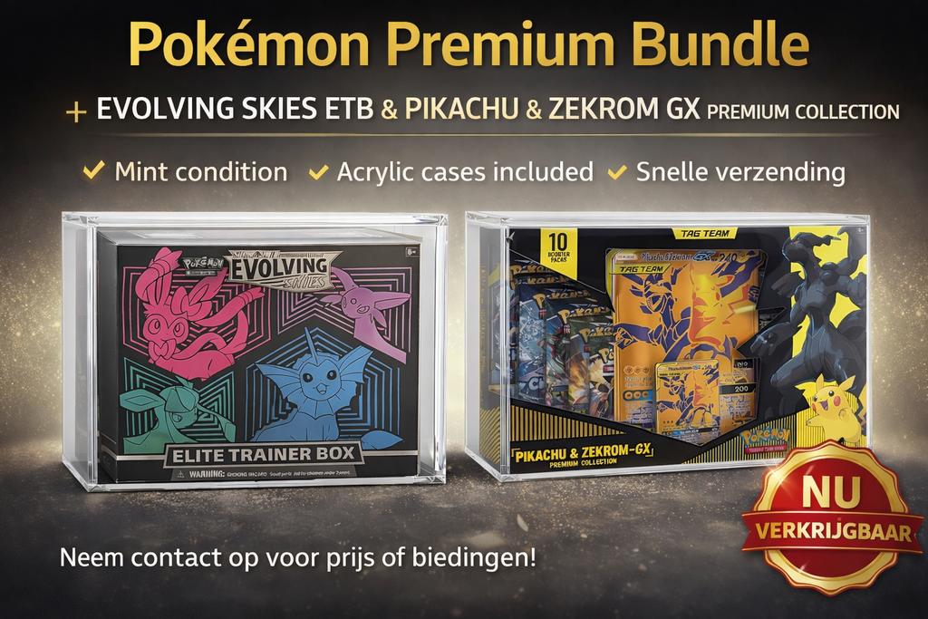 Bundle Deal Evolving ETB+ Pikachu&Zekrom Premium Collection!, Hobby en Vrije tijd, Verzamelkaartspellen | Pokémon, Ophalen, Nieuw