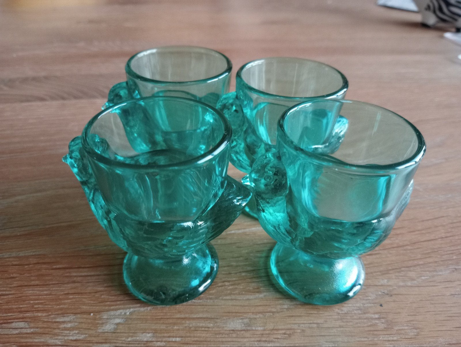 Eierdopje kip glazen set van 4, Ophalen of Verzenden, Zo goed als nieuw, Overige typen