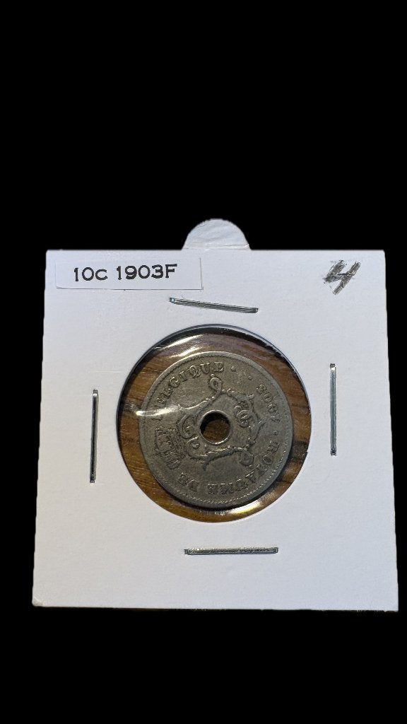 LEOPOLD II: 10 cent 1903F (2), Postzegels en Munten, Ophalen of Verzenden