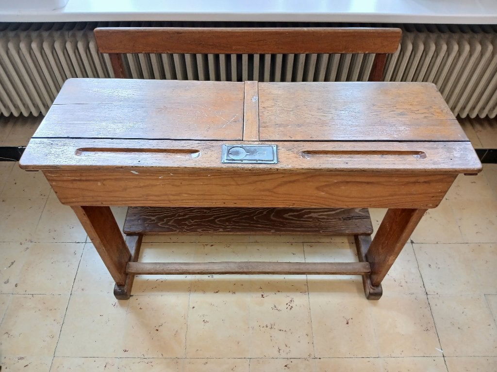 VIEUX BUREAU D'ÉCOLE, Maison & Meubles, Autres marques, 120 cm, Antique, Bureau enfant