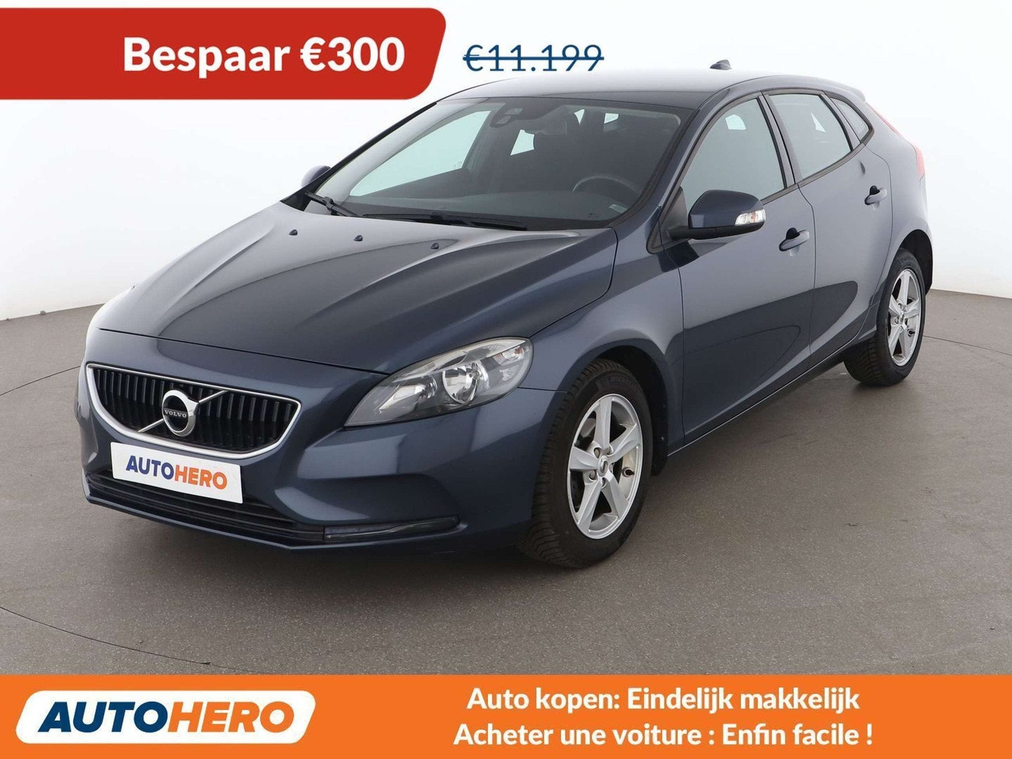 Volvo V40 2.0 D2 Kinetic (bj 2018), Voorwielaandrijving, Stof, Gebruikt, Zwart