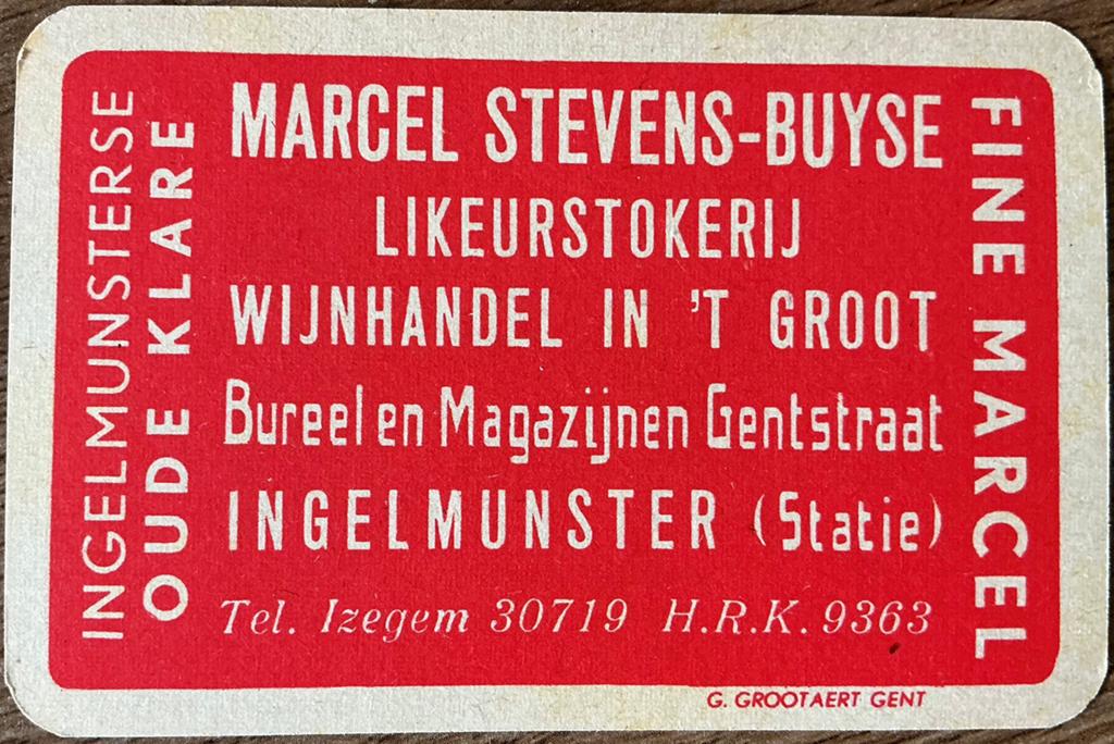 Speelkaart INGELMUNSTERSE OUDE KLARE/STEVENS-BUYSE, Verzamelen, Speelkaarten, Jokers en Kwartetten, Ophalen of Verzenden, Zo goed als nieuw