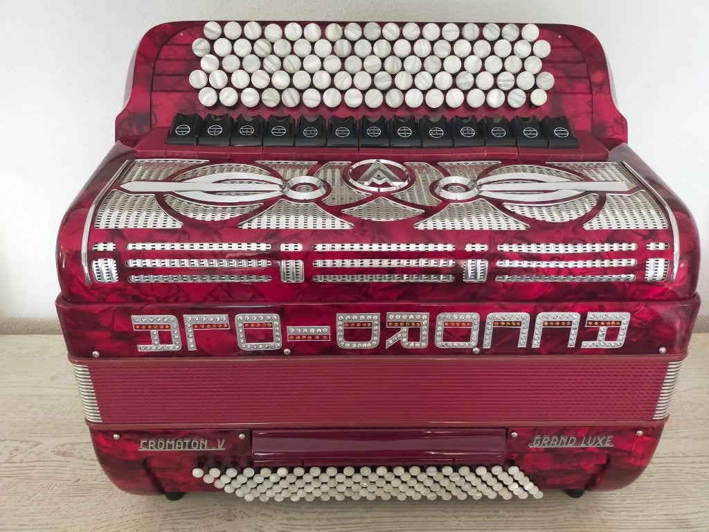 Accordiola  cromaton grand lux dubbele cassotto, Muziek en Instrumenten, Accordeons, Ophalen, Gebruikt, Met riemen, Accordiola