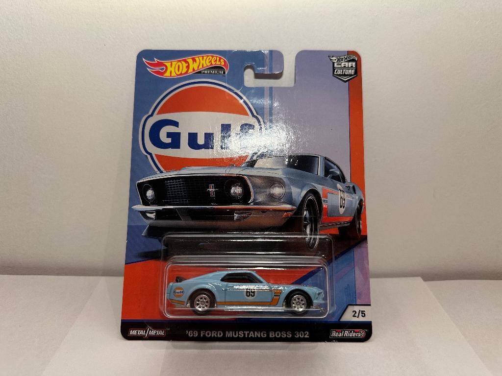 Hot Wheels Gulf - '69 Ford Mustang Boss 302, Hobby en Vrije tijd, Modelauto's | Overige schalen, Nieuw, Auto, Ophalen of Verzenden