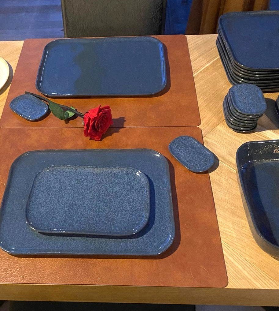 SERAX MERCI, superbe service bleu azur 31pcs/10p comme neuf, Maison & Meubles, Cuisine | Vaisselle, Enlèvement, Comme neuf, Poterie