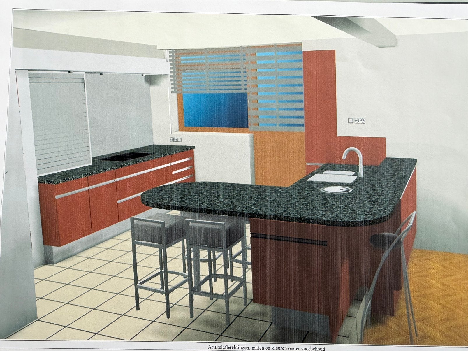 Cuisine Siematic, Maison & Meubles, Rouge, Sans poignée, Granit ou Pierre, Enlèvement