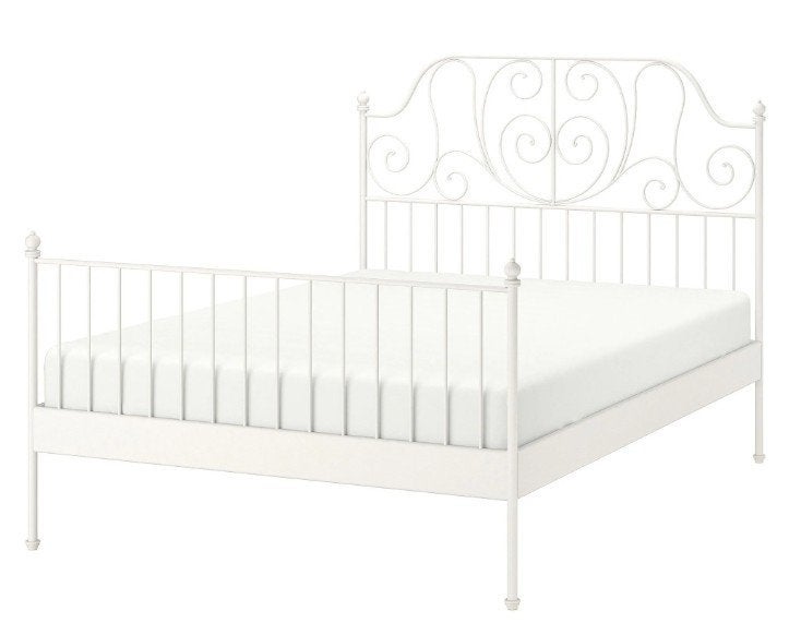 Bed Ikea Leirvik 140x200, Huis en Inrichting, Slaapkamer | Bedden, Ophalen, Gebruikt, Romantisch en lieflijk, perfect voor een meisjeskamer