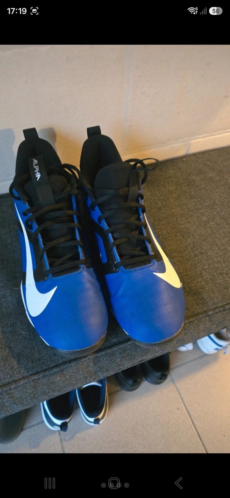 Nike Alpha Menace 4 Shark (FN0028) Royal Blue/White, Sport en Fitness, Ophalen, Zo goed als nieuw, Schoenen