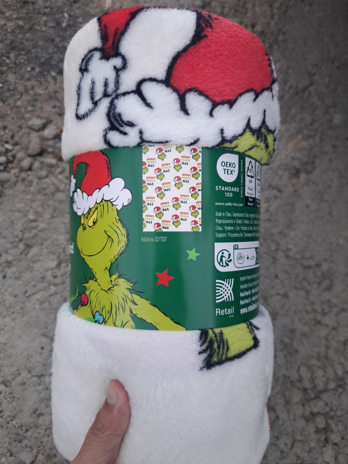 plaid grinch merry grinch mas, Wit, 130 cm, 160 cm, Ophalen of Verzenden
