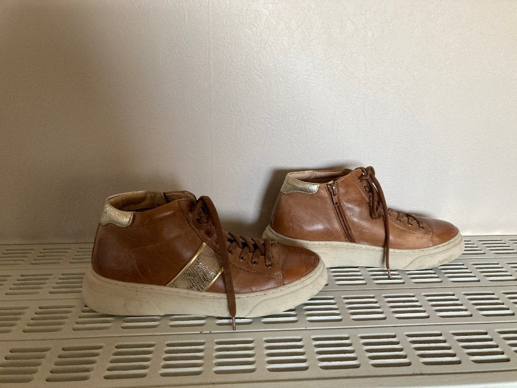 Bruine schoenen met rits en veters, maat 39, Schoenen met lage hakken, Bruin, Ophalen of Verzenden, Gedragen