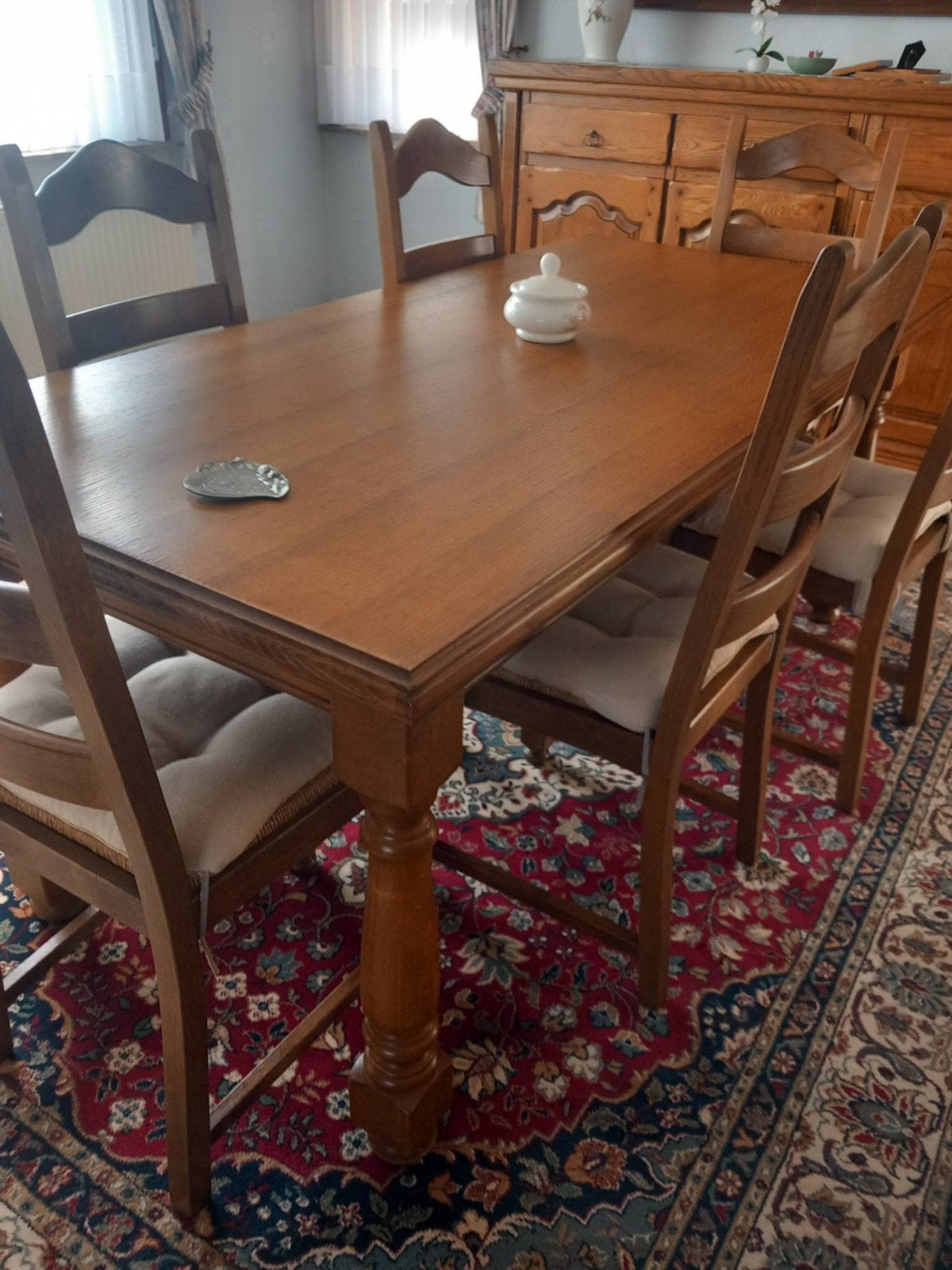 Klassieke eiken eetkamer compleet, Enlèvement