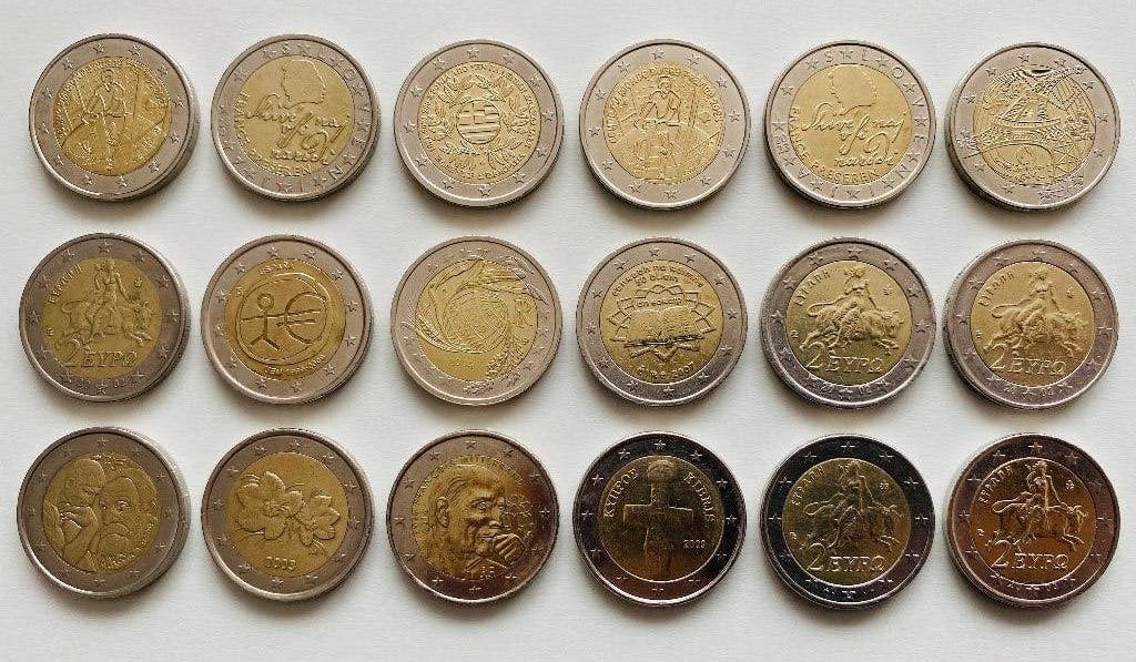 18 euromunten (€2,00)., Postzegels en Munten, Ophalen of Verzenden, 2 euro, Losse munt