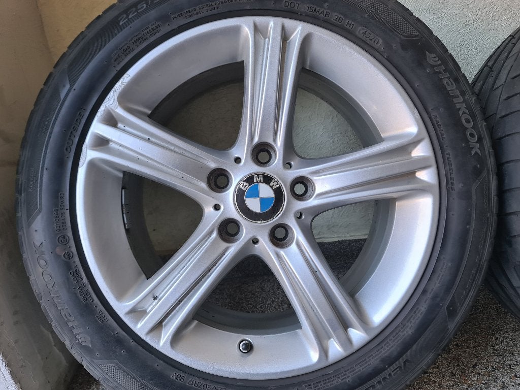 Jantes Bmw avec pneus comme neuf+TPMS 17p., Véhicule de tourisme, Pneus été, 17 pouces, Enlèvement