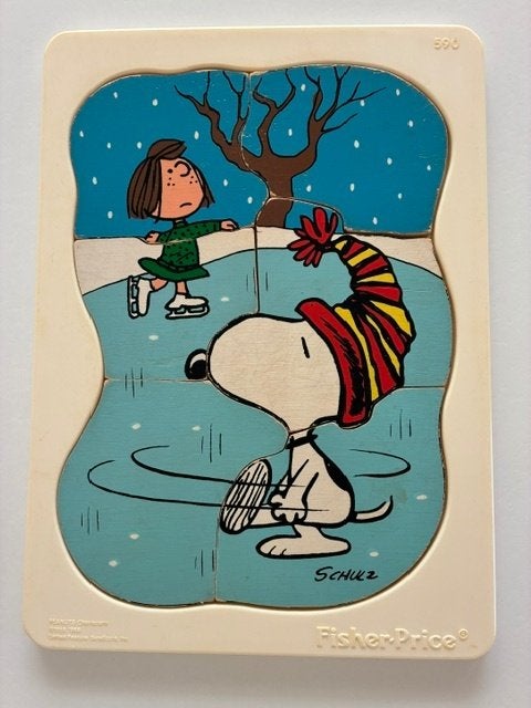 Inlegpuzzel Snoopy vintage, Ophalen of Verzenden, Minder dan 10 stukjes, Gebruikt, 2 tot 4 jaar