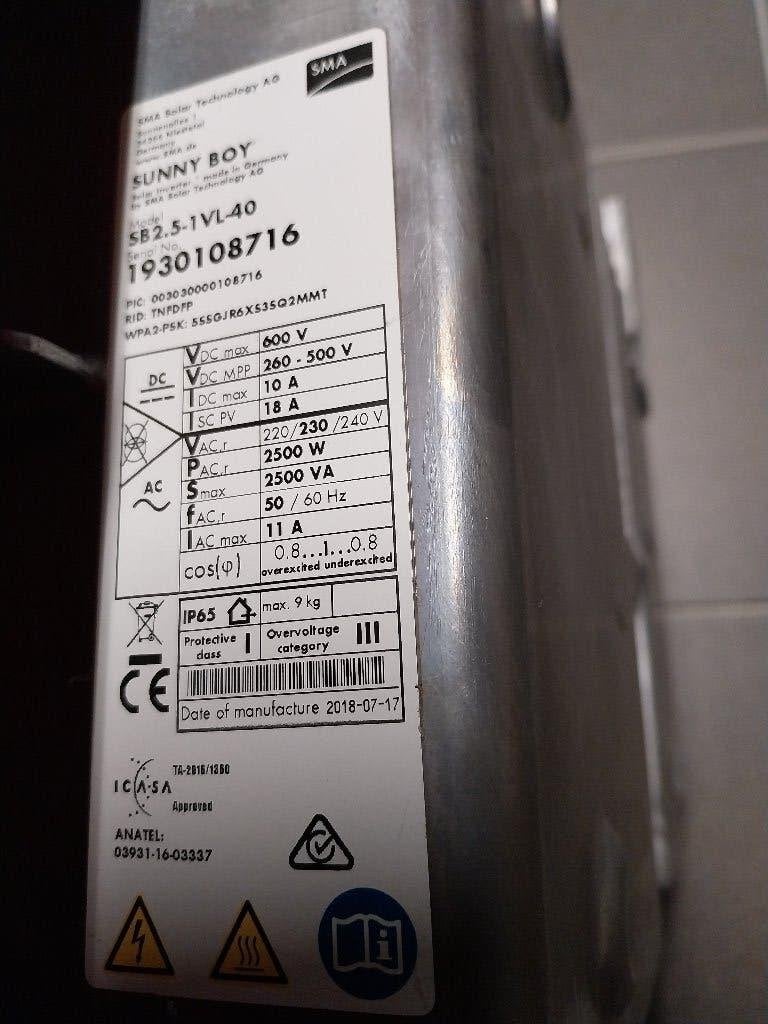 SMA Omvormer Sunny Boy, Bricolage & Construction, Panneaux solaires & Accessoires, Enlèvement, Utilisé