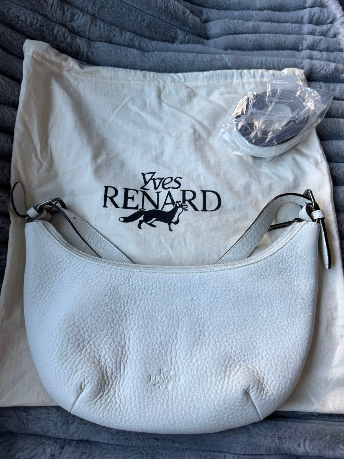 Leren handtas Yves Renard, Wit, Zo goed als nieuw, Leer, Ophalen