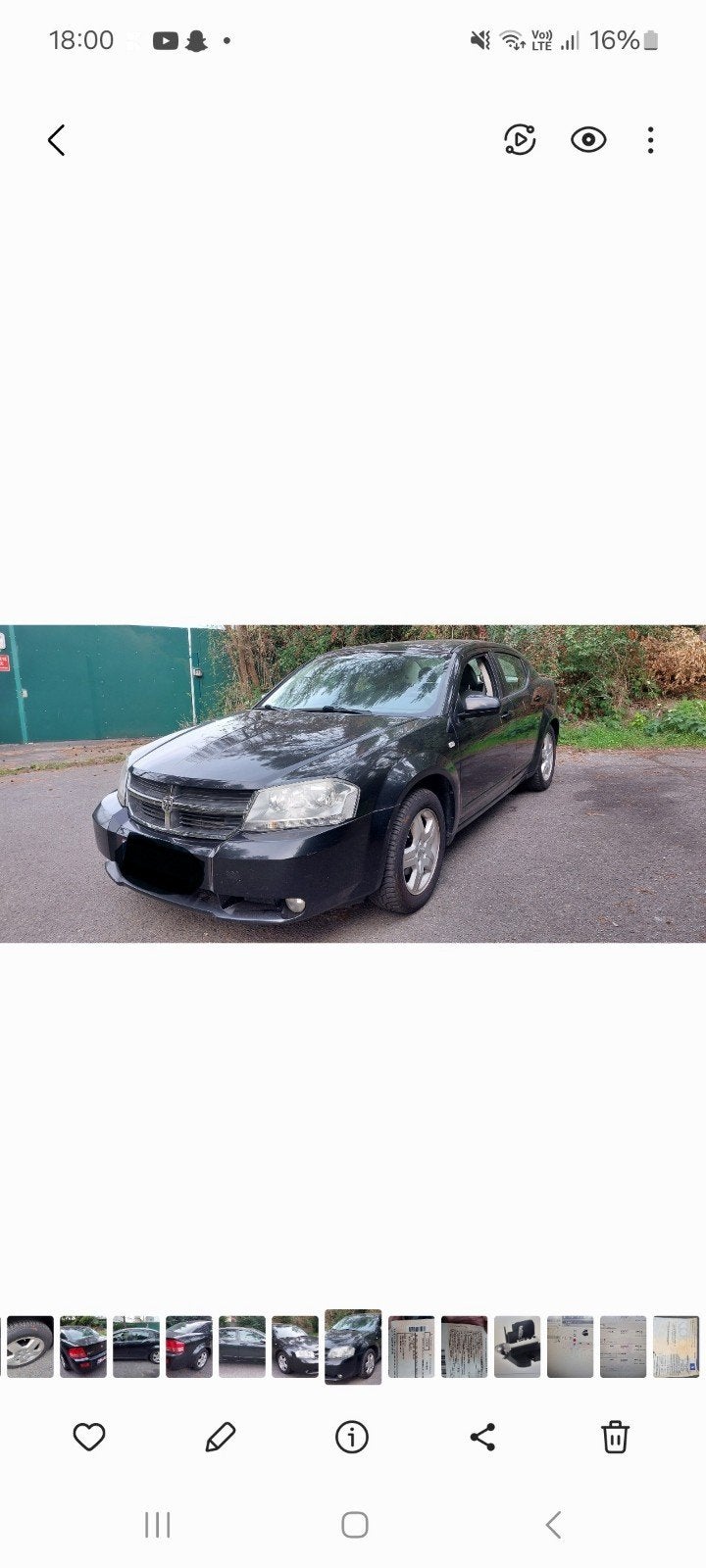 Dodge Avenger pour pièces, Auto's, 4 deurs, 4 cilinders, Zwart, Particulier