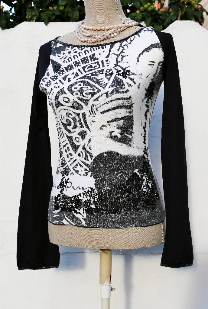 Prachtige blouse maat M (2), Maat 38/40 (M), Casta & Puro Jeans, Zwart, Ophalen of Verzenden