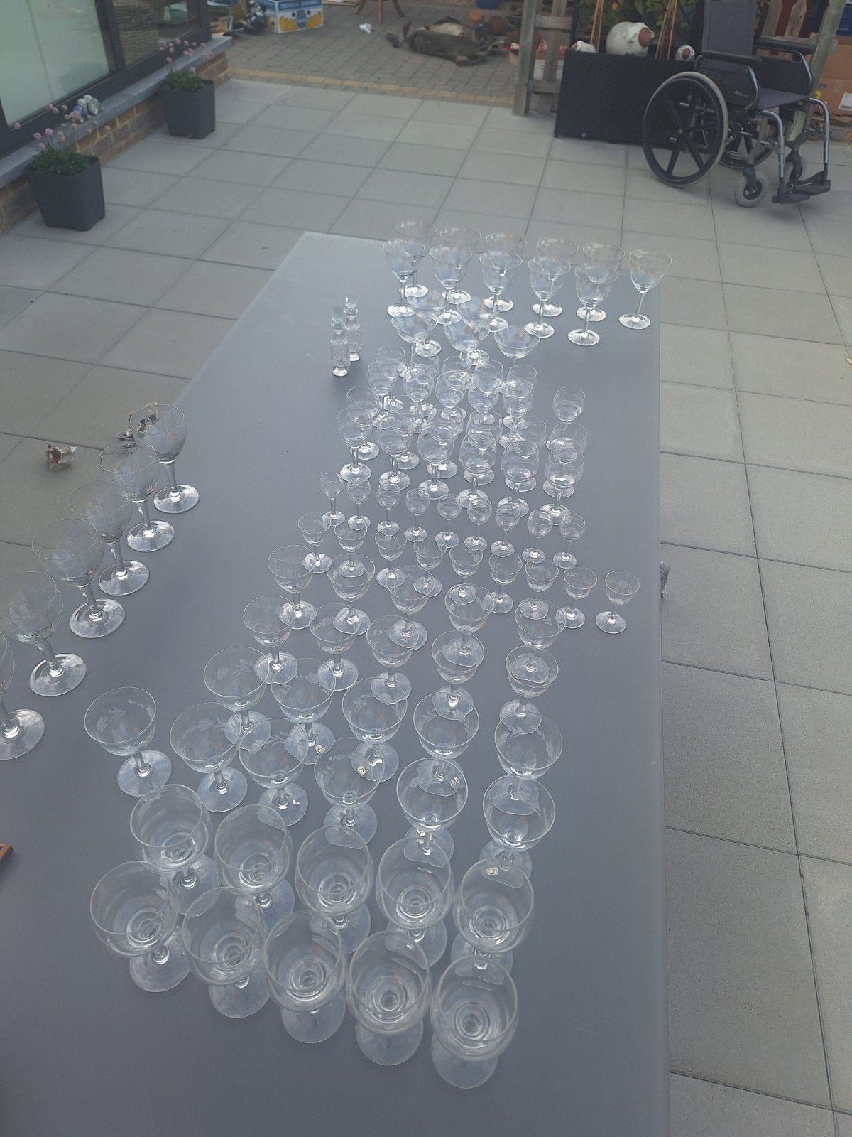 Vaisselle unique en cristal vintage de 78 pièces — Verreries, Antiquités & Art, Enlèvement