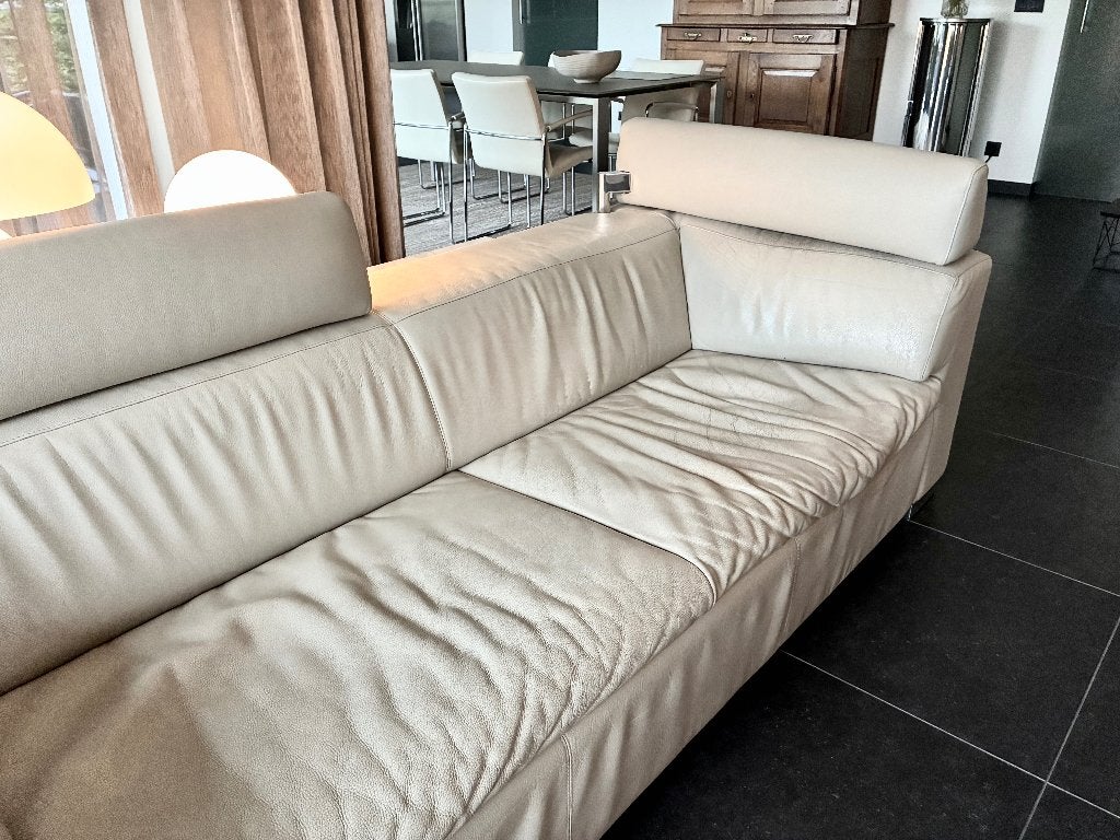 LEOLUX LEDEREN ZITBANK  GRATIS OP TE HALEN!!!, 75 à 100 cm, 125 cm ou plus, Enlèvement, Utilisé