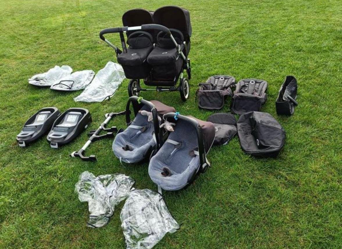 Poussette double Bugaboo Donkey Twin — Pack complet, Ophalen, Zo goed als nieuw, Kinderwagen, Maxi-Cosi