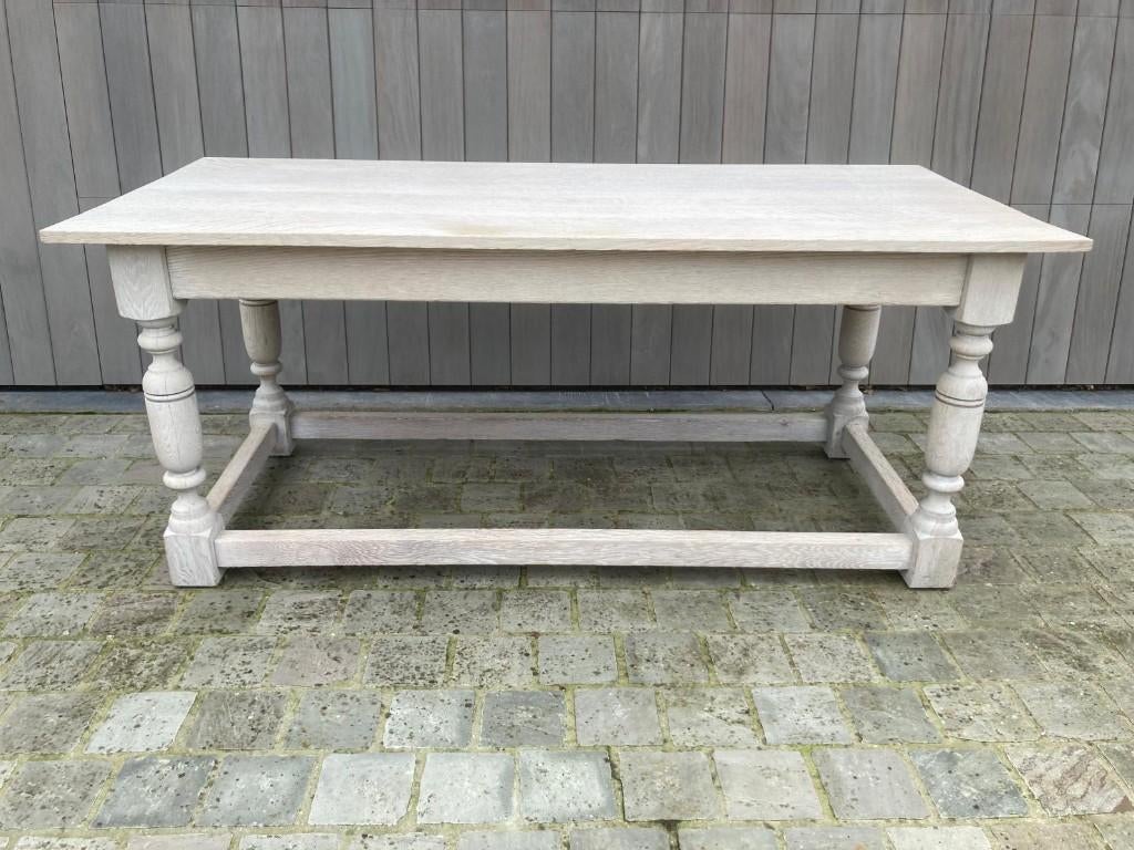Eiken kloostertafel met 6 bijpassende stoelen, Antiek en Kunst, Antiek | Meubels | Tafels, Ophalen