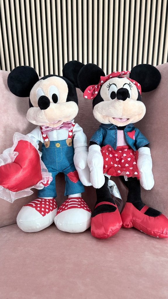 Peluches Disney Mickey & Minnie Saint Valentin, Enlèvement ou Envoi, Mickey Mouse, Comme neuf, Peluche