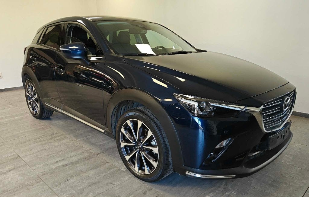 mazda CX-3, Auto's, Mazda, Parkeersensor, 89 kW, Blauw, Leder en Stof