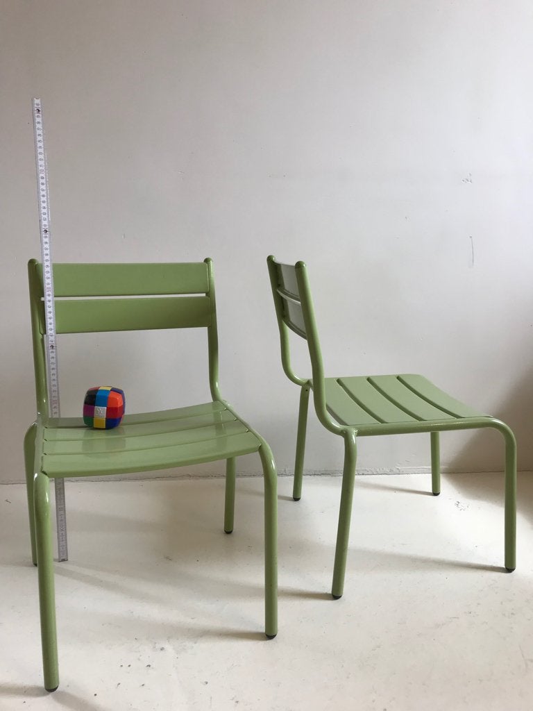 3 PETITES CHAISES POUR ENFANT EN METAL STYLE FERMOB, Enlèvement, Utilisé, Chaise de table