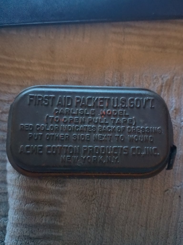 Le First-Aid Packet, Carlisle Model (avec Sulfanilamide) WW2, Collections, Enlèvement, Armée de terre, Autres types