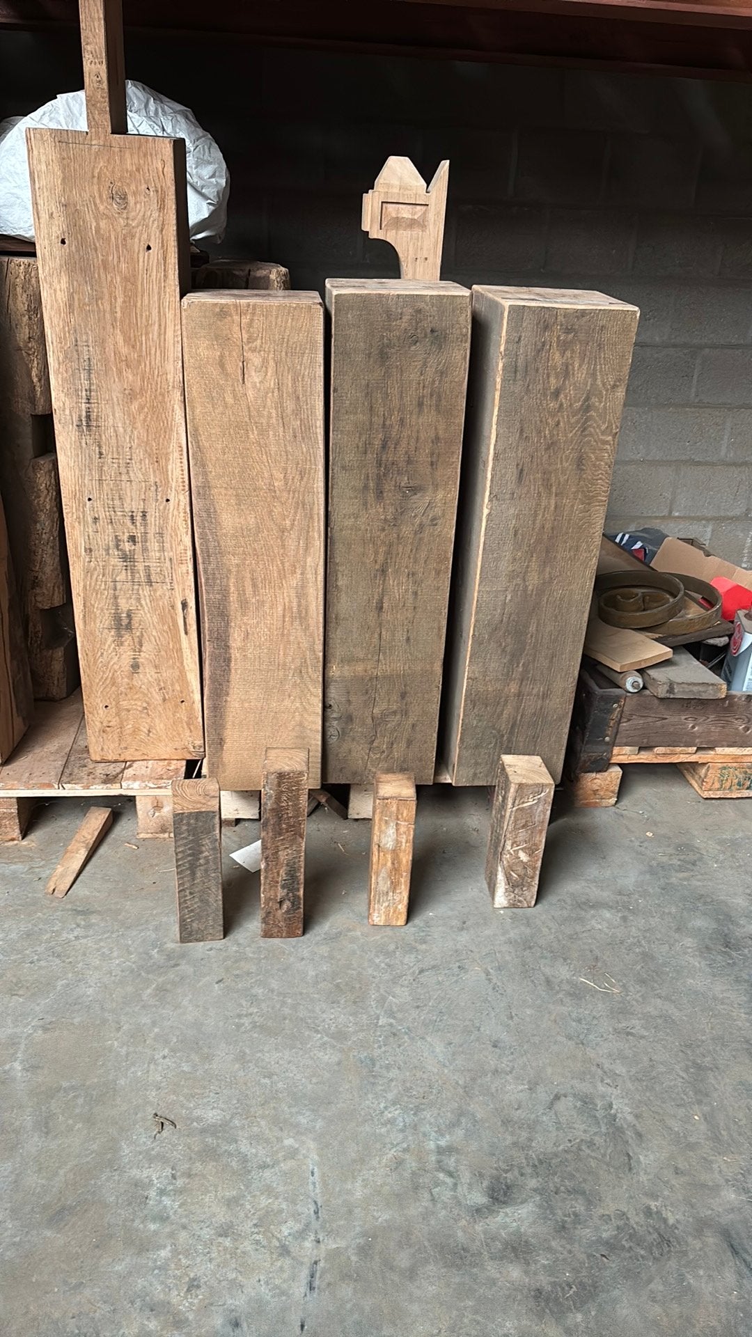 Eiken zuilen, Bricolage & Construction, Bois & Planches, Enlèvement, Comme neuf, Chêne