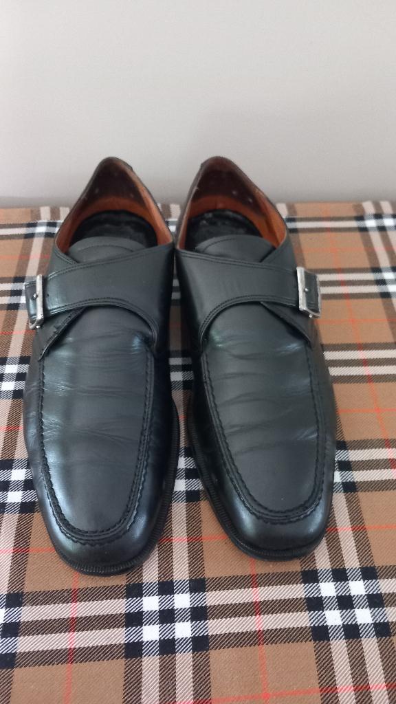 Herenschoen zwart leder (42), Vêtements | Hommes, Chaussures, Enlèvement, Noir