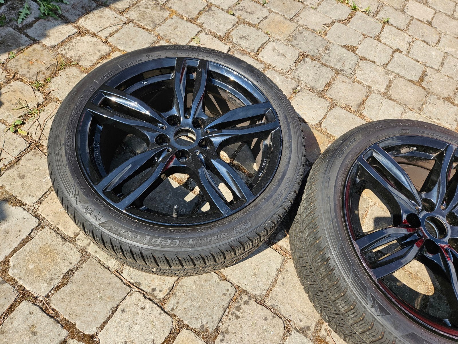 4 alu velgen ATS zwart 5x112 ET30 met zgan banden 225/45/18, Auto-onderdelen, Banden en Velgen, 18 inch, Gebruikt, Atsstraat, Banden en Velgen