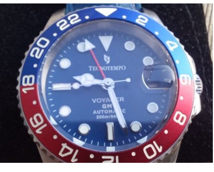 TECNOTEMPO Voyager GMT, Montre-bracelet, Autres marques, Cuir, Acier