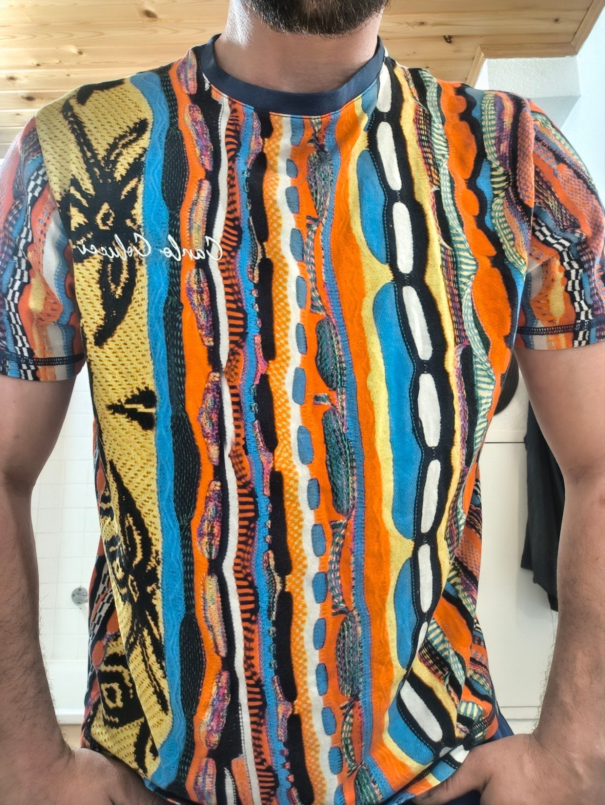 T-shirt met opdruk van Carlo Colucci, Carlo colucci, Zo goed als nieuw, Meerkleurig, Verzenden